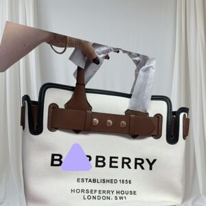 White and Brown Tote Bag